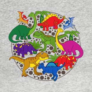 Dinosaurs Colorful Dinos Gang T-Shirt